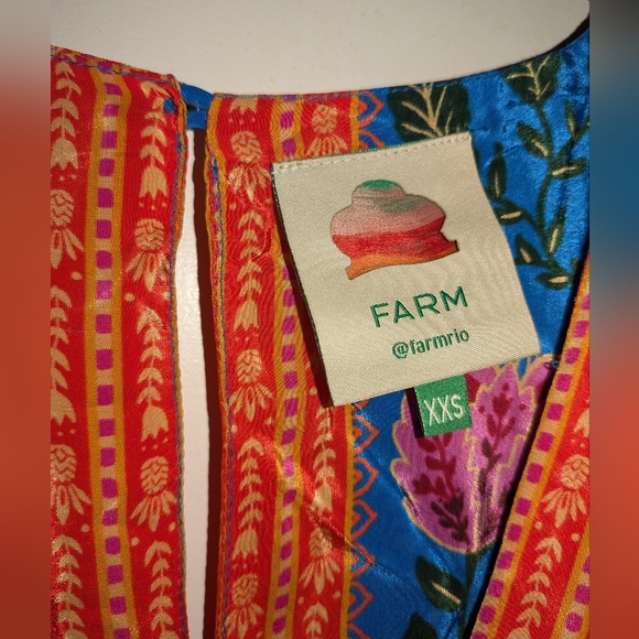 21. NWOT FARM RIO PINEAPPLE GARDEN CAFTAN MAXI DRESS SIZE XXS - Picture 7 of 8